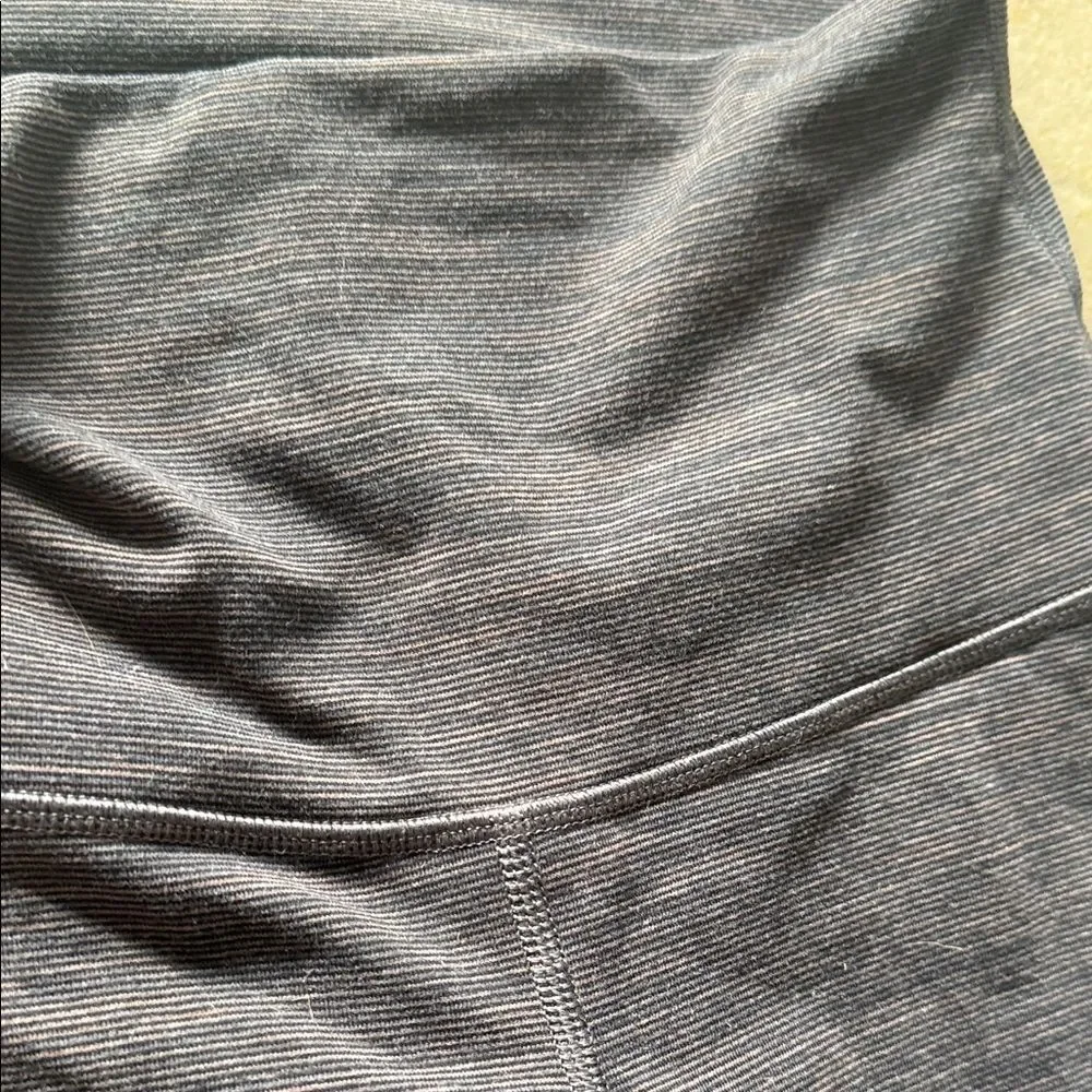 High-Waisted Striped Brown Navy Dark Leggings LULULEMON Size 4